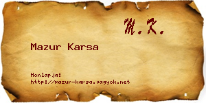 Mazur Karsa névjegykártya